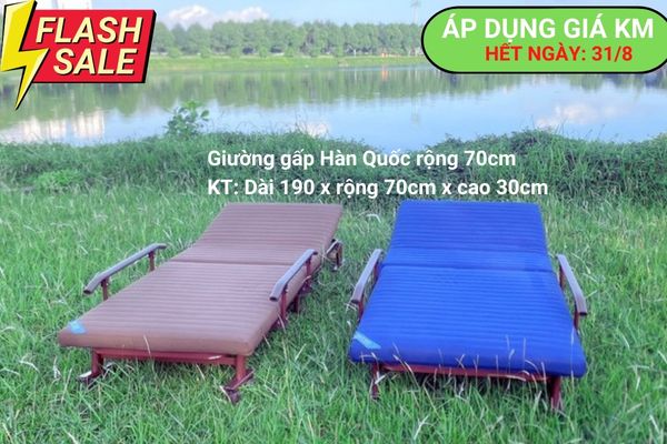 Giường gấp Hàn Quốc RAKUBED rộng 70cm. Giá KM áp dụng đến 30/8