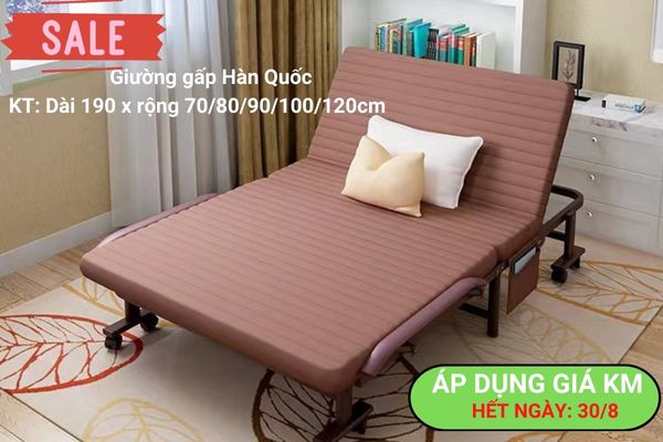 Giường gấp Hàn Quốc RAKUBED rộng 1m. Giá KM áp dụng đến 30/8