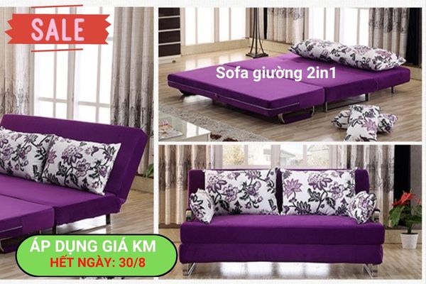 Sofa giường 2in1 rộng 1,5m. Giá KM áp dụng đến 30/8