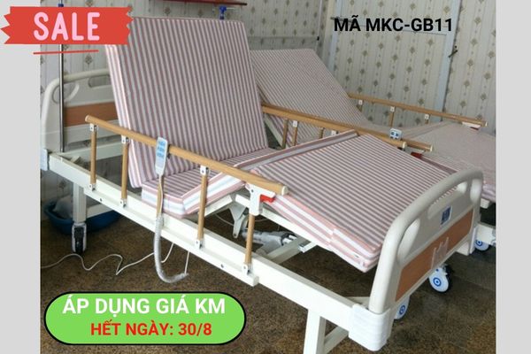 Giường bệnh điều khiển bằng điện Nâng cao đầu và nâng cao chân. Giá KM áp dụng đến hết 30/8