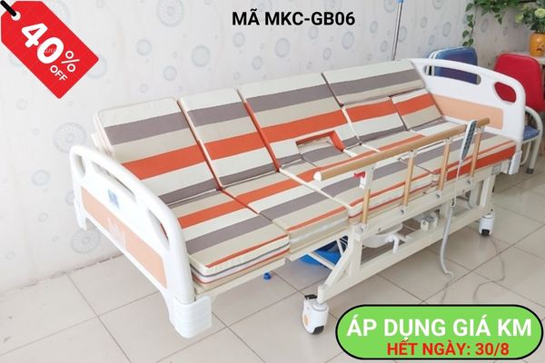 Giường bệnh đa năng điều khiển bằng điện kết hợp tay quay. Áp dụng đến 30/8