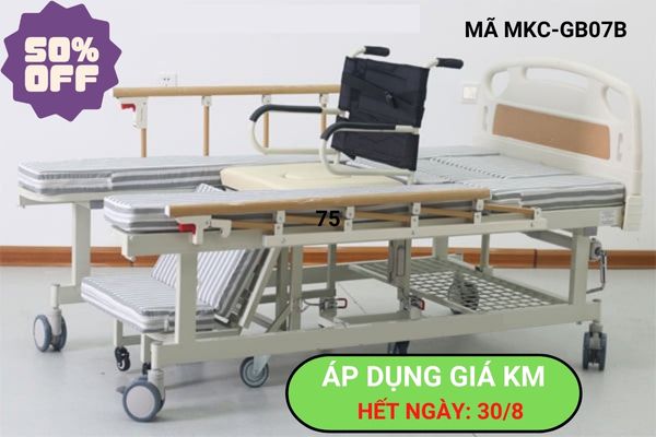 Giường bệnh đa năng tách thành xe lăn. Áp dụng đến 30/8