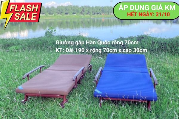 Giường gấp Hàn Quốc RAKUBED rộng 70cm. Giá KM áp dụng đến 30/10