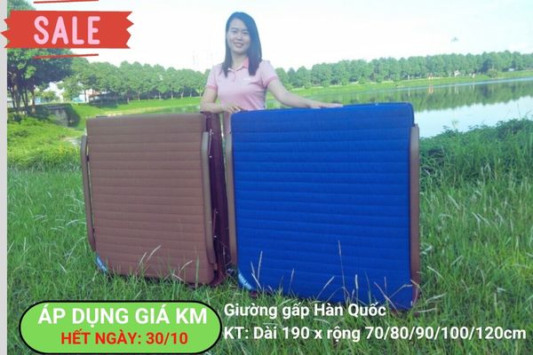 Giường gấp Hàn Quốc RAKUBED rộng 90cm. Giá KM áp dụng đến 30/10