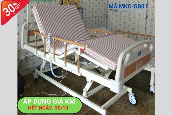 Giường bệnh điều khiển bằng điện Nâng cao đầu và nâng cao chân. Giá KM áp dụng đến hết 30/10