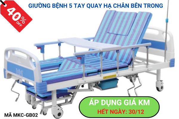 Giường bệnh đa năng 5 tay quay. Áp dụng đến 30/12